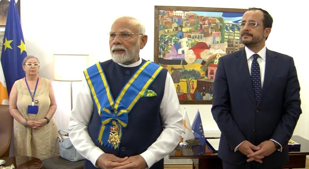 साइप्रस में पीएम मोदी को मिला सर्वोच्च नागरिक सम्मान, भारत-यूरोप संबंधों में नया अध्याय