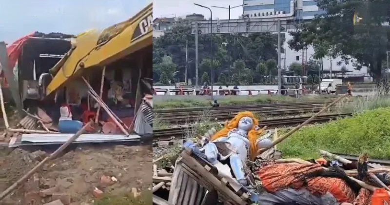 इस्लामी कट्टरपंथियों की धमकी के बाद बांग्लादेश में दुर्गा मंदिर तोड़ा गया, विरोध में सड़कों पर उतरे हिन्दू