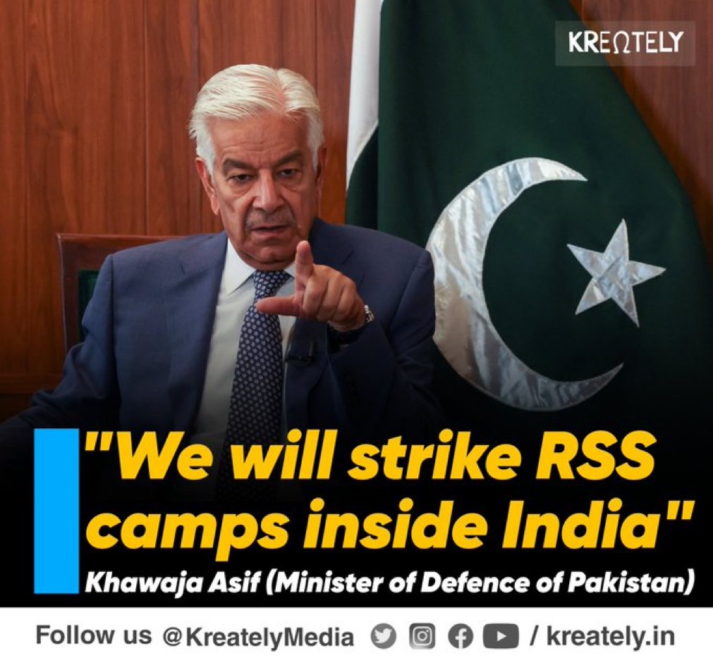 “हम आरएसएस कैंप पर वार करेंगे”: पाकिस्तान के रक्षा मंत्री की धमकी